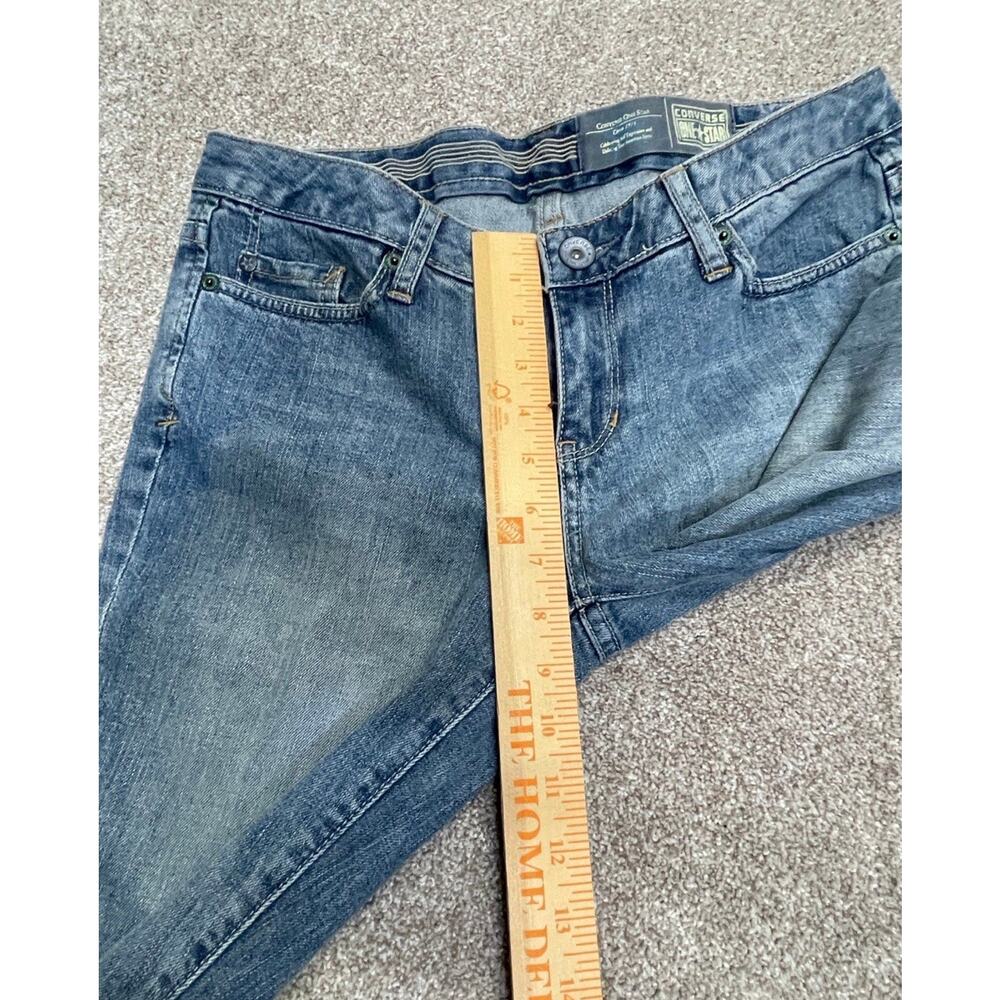 Y2K Indie Sleaze 2000s Converse One Star Low Rise Flare Jeans Size 6 Faded Blue - Picture 12 of 12